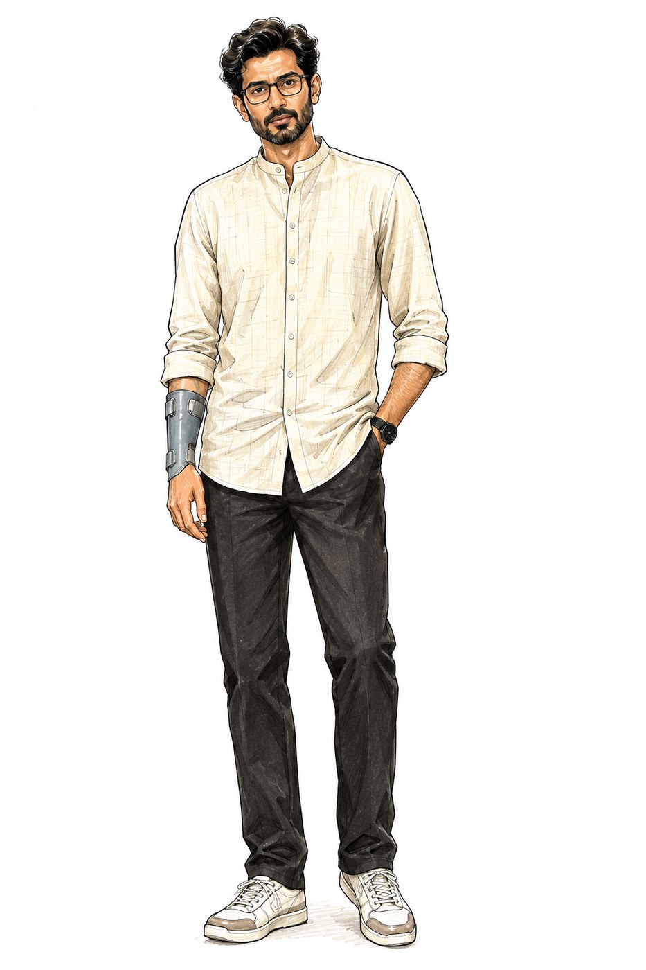 Casual look costume sketch