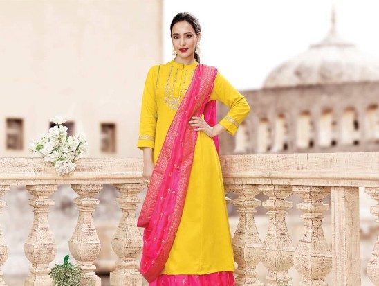 Yellow kurta set campaign shot