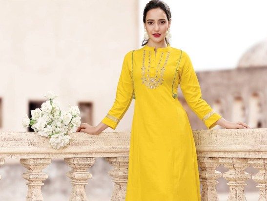 Yellow kurta set campaign shot
