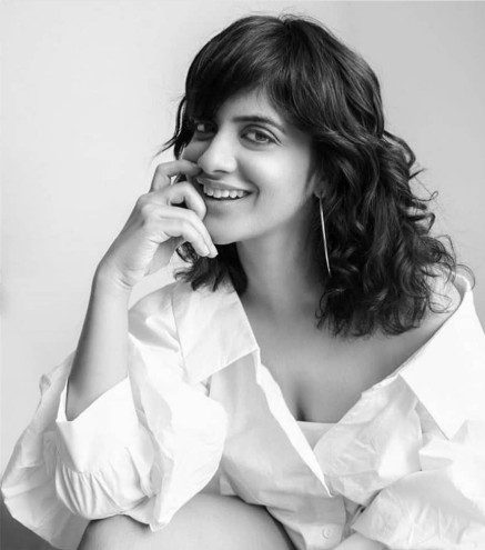 Black and white studio portrait