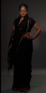 Personal styling portrait in black saree